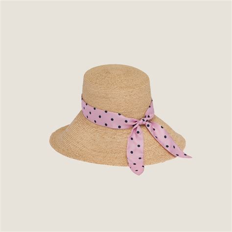 miu miu raffia hat|Natural/gem Raffia Hat .